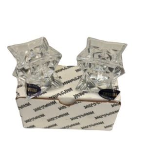 VINTAGE!  Michael C. Fina Avenue 24% Leaded Crystal Candle Stick Holders (pair)
